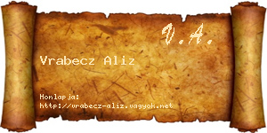 Vrabecz Aliz névjegykártya